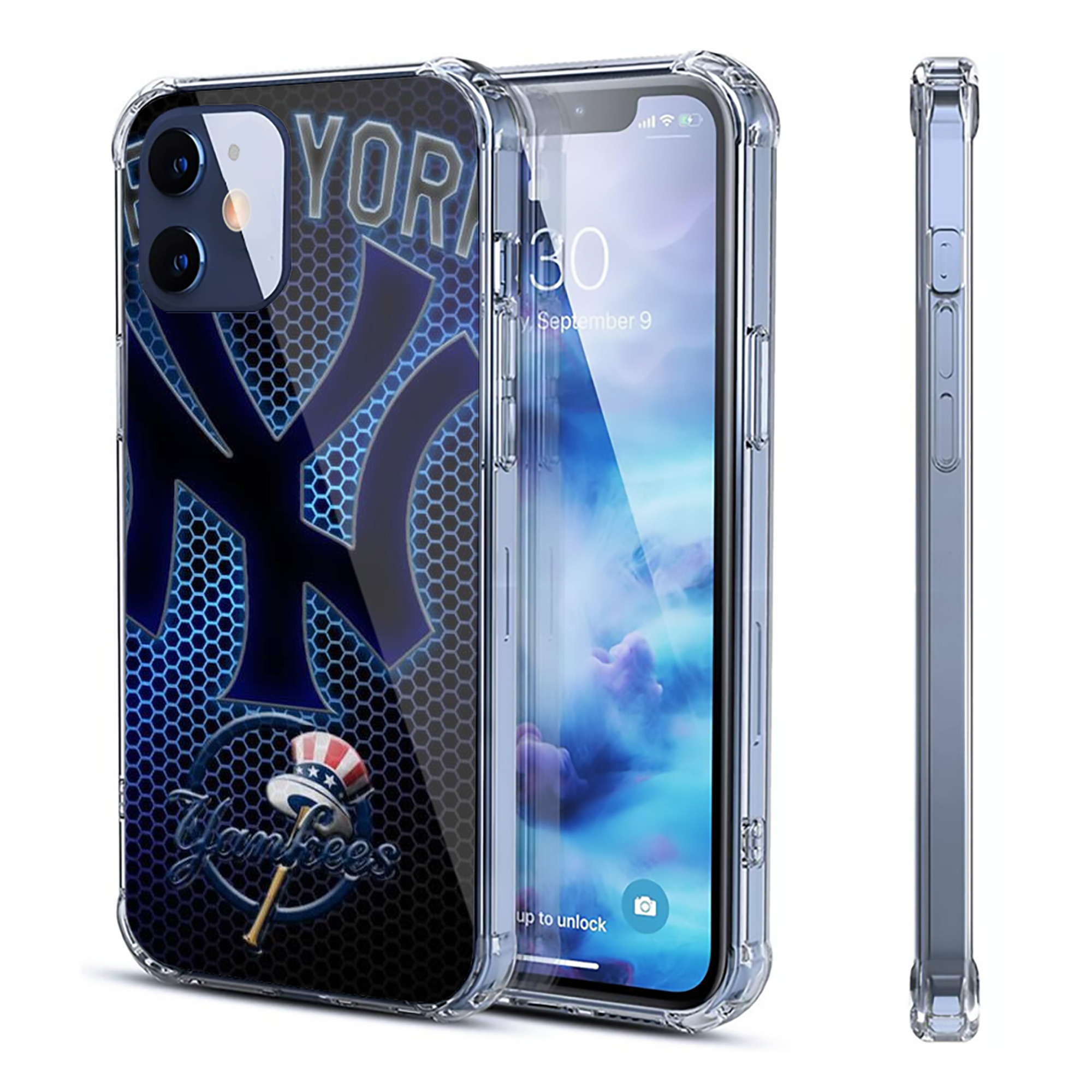 New York Yankees 334 Clear IPhone 12 Case – Soft TPU With UV Print – Enhanced Drop Protection, Precise Fit, Anti-Fingerprint, Customizable Design, Scratch-Resistant, Yellow-Resistant